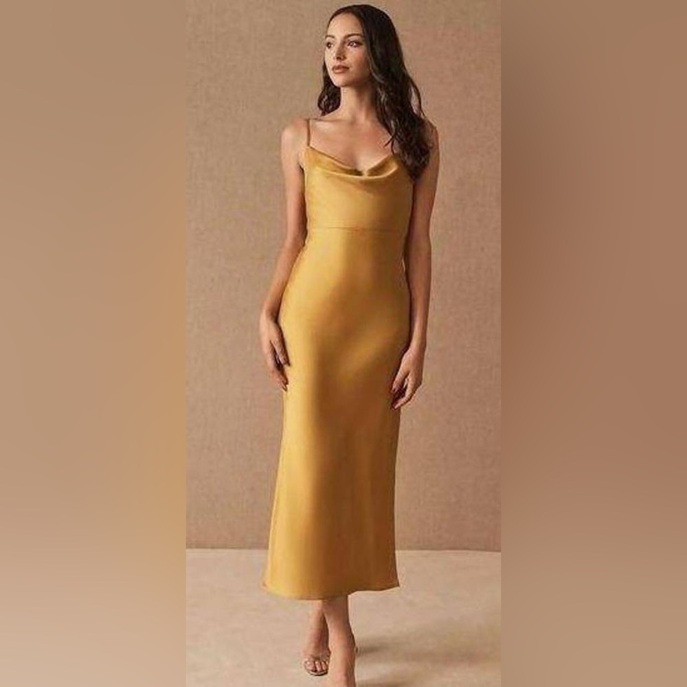 Sachin & Babi BHLDN Cali Satin Cowl Neck Maxi Dress sz 6